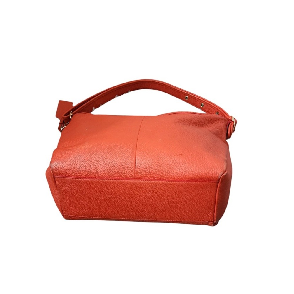 COACH Dufflette Leather Hobo Shoulder Bag Red Slouchy Large Tote - Picture 15 of 16